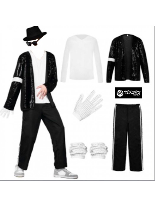 Simil Michael Suit Jackson Cosplay Completo Cosplay Nero Costume MICHJA04B